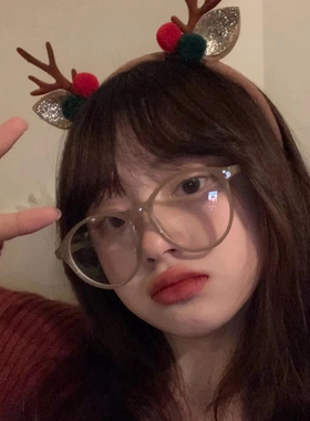 网红眼镜近视女韩版潮ins风奶茶色圆脸框架素颜大脸显瘦可配度数