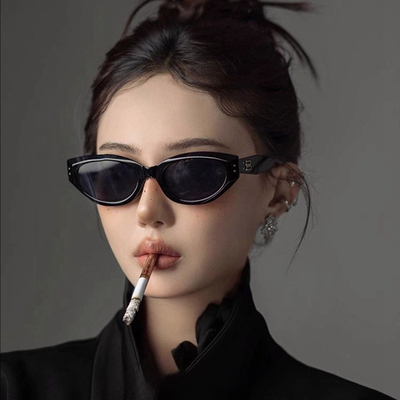 jennie同款复古猫眼墨镜防紫外线