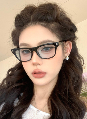 复古方框浅蓝猫眼街拍凹造型墨镜