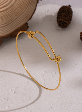 个性扭结滑动不锈钢手镯