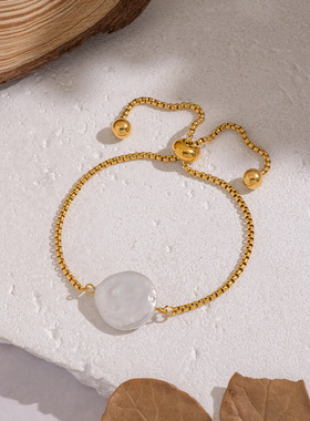 欧美天然巴洛克珍珠手链
