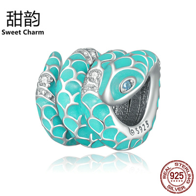 艾芙乐欧美流行s925纯银蓝色灵蛇