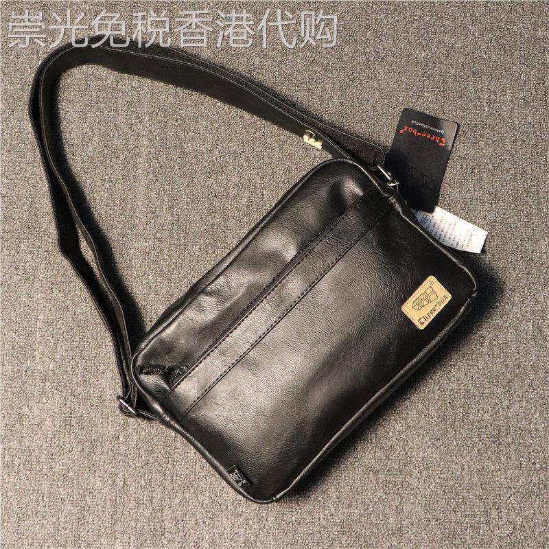 香港潮牌正品真皮男单肩包 日韩英伦简约斜挎背包 复古横款邮差包