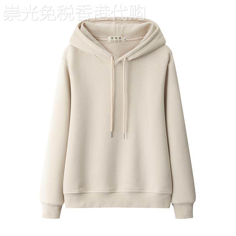 潮牌连帽小个子正肩卫衣女加绒加厚2025秋冬新款韩版长袖外套上衣