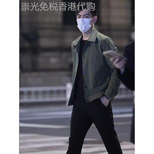 高端行政夹克外套男士春秋冬季2025新款商务休闲茄克男款冬装棉服