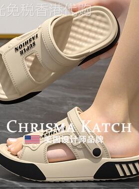 出口美国Chrisma Katch~新款外穿司机开车防滑防臭两穿eva拖鞋