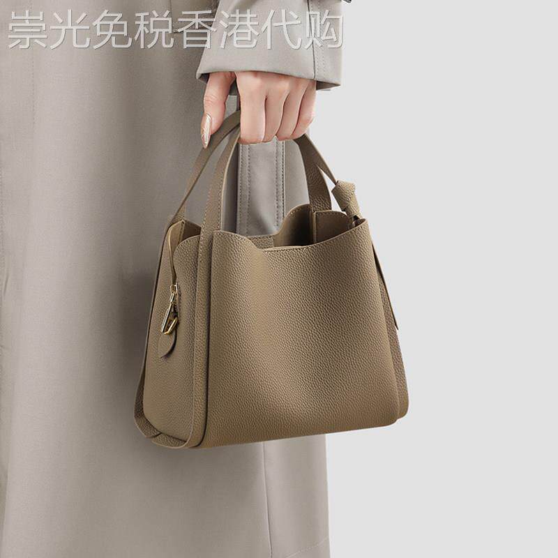 真皮女包轻奢品牌水桶包女斜挎软皮手提包时尚大气奢侈品名牌正品