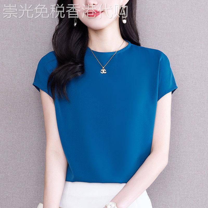 设计感小众短袖雪纺衫女装2026夏季新款时尚冰丝遮肉显瘦小衫上衣