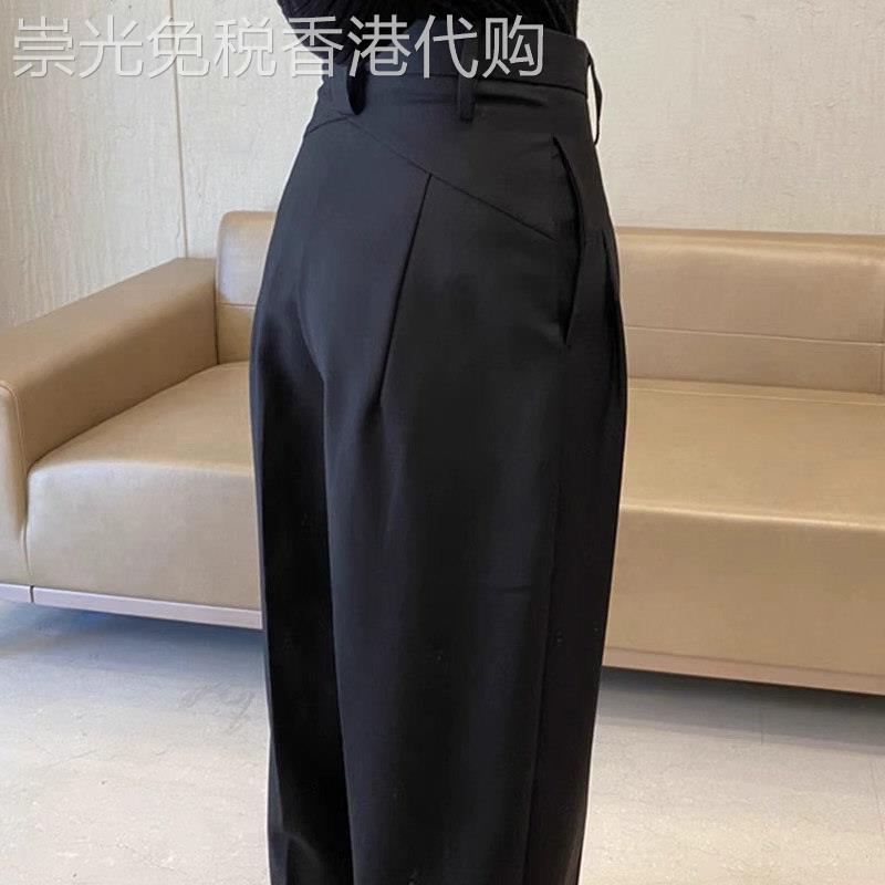 黑色西装裤女春秋2026新款高级感垂感小个子宽松休闲哈伦萝卜裤子