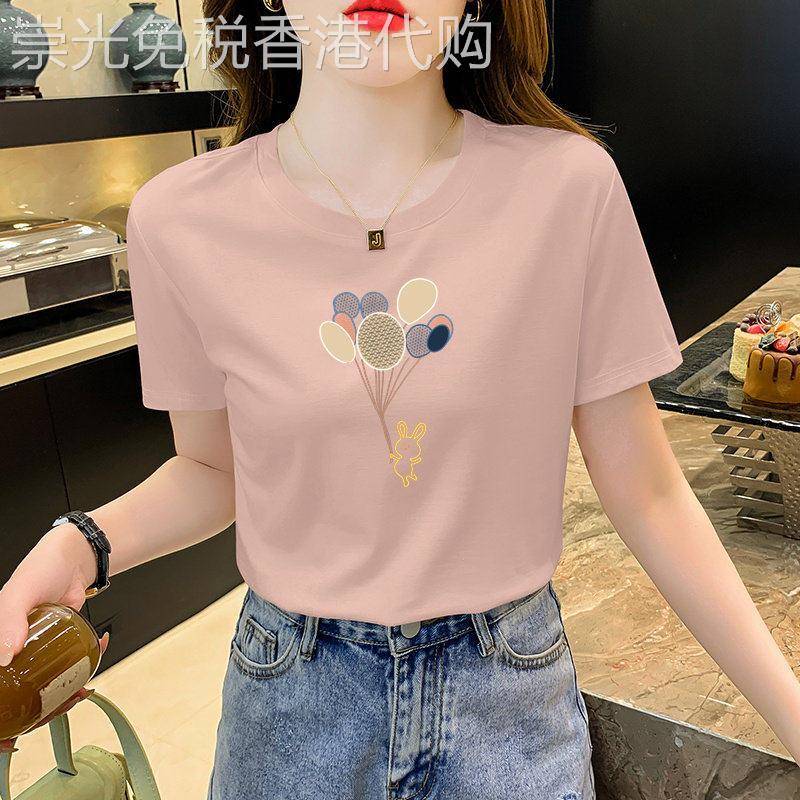 冰丝短袖t恤女夏季薄款2026年新款修身显瘦圆领时尚减龄百搭上衣