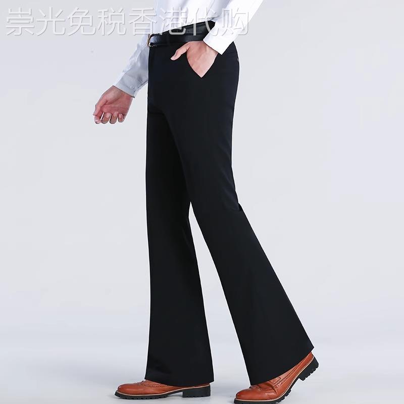 2025夏季超薄冰丝微喇叭裤男修身垂顺弹力阔脚西裤韩版休闲 裤