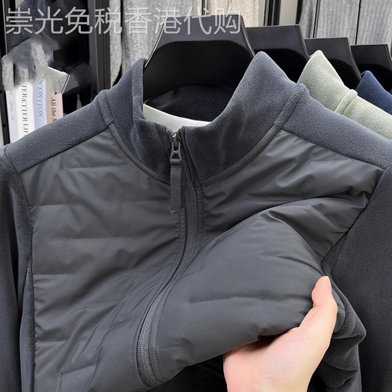 MAROLIO~轻薄羽绒服男士冬季外套立领休闲拉链夹克抓绒冲锋衣内胆