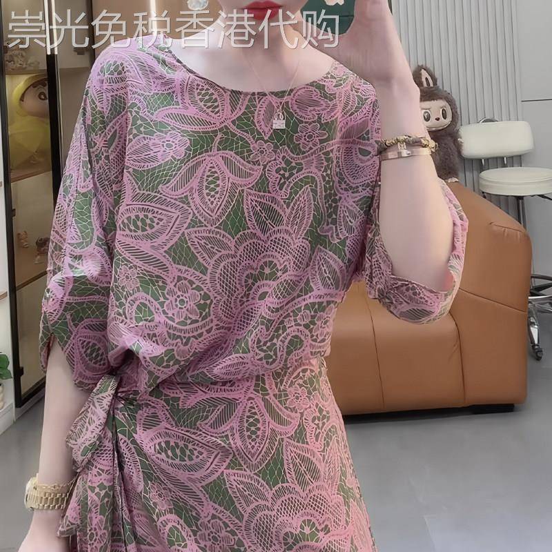 高端设计感粉色洋装女2026年夏季新款质感减龄显瘦洋派显白裙子
