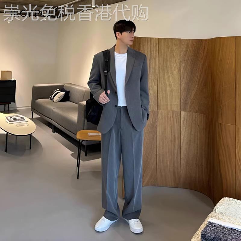 高端2025春秋新款男士休闲西服套装韩版宽松西裤套装男款西装外套