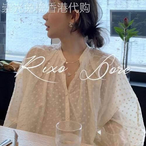 RIXO DORE法式高级绣花长袖衬衫女新款薄款减龄小清新防晒衣上衣