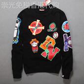 男女大码 IT正品 潮牌恶魔果实海贼王卫衣长袖 卡通休闲情侣圆领卫衣