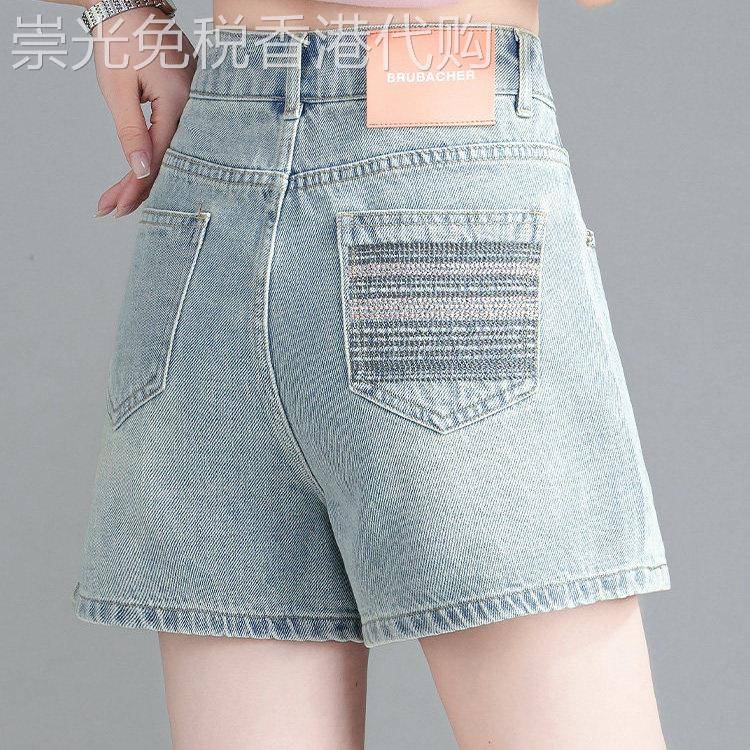 浅色牛仔短裤女夏季薄款2026新款高腰显瘦a字裤爆款外穿阔腿热裤