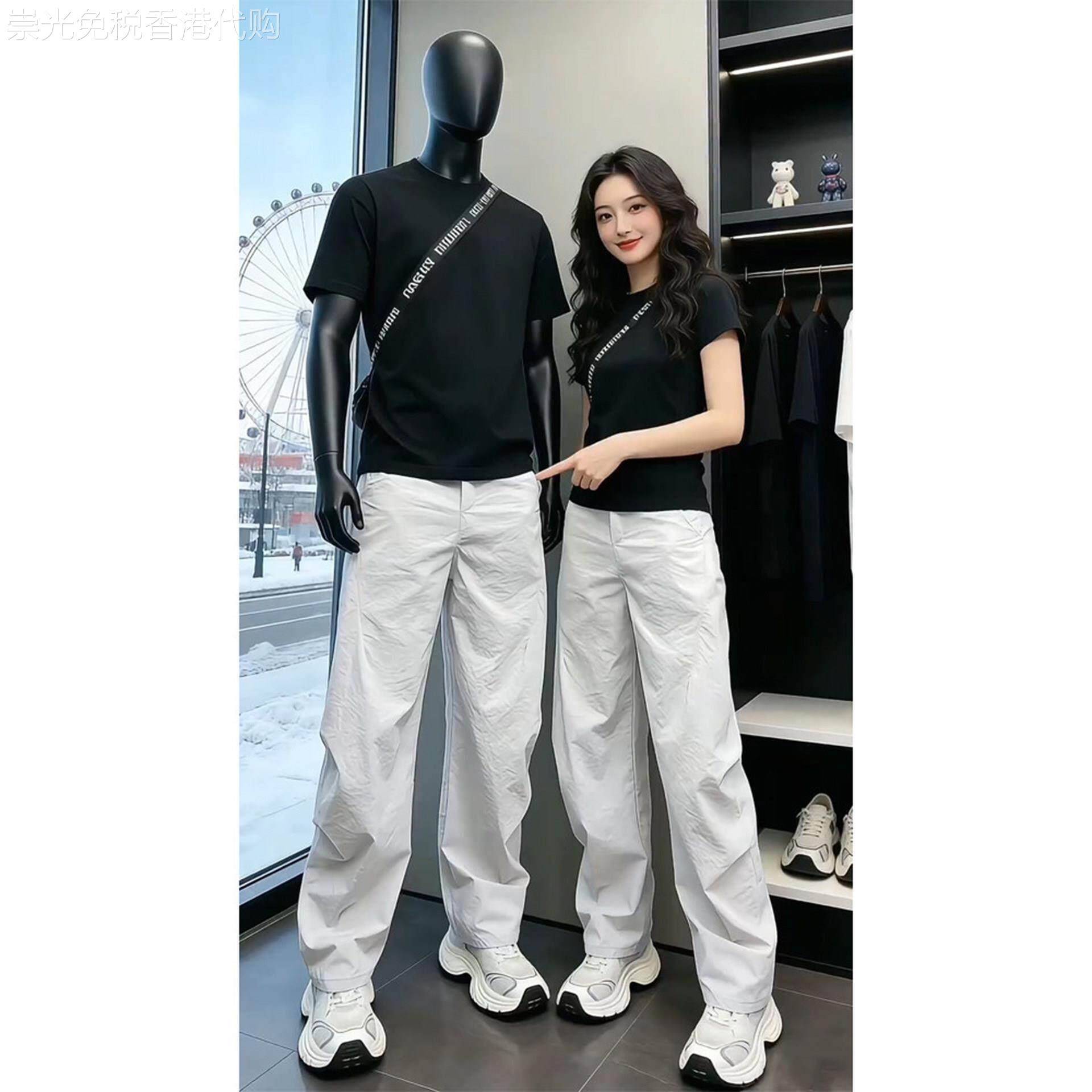 潮牌美式三防软壳冰丝速干冲锋裤男女夏季运动薄款直筒休闲哈伦裤