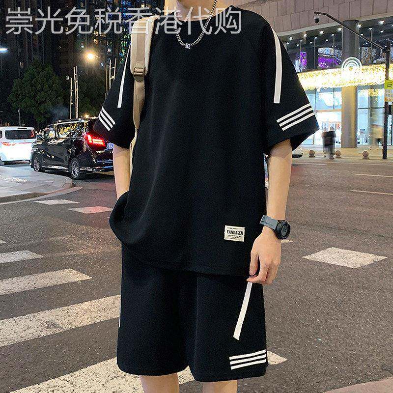 高端品牌可外穿家居服男款夏季夏天纯棉短袖短裤休闲运动睡衣裤套