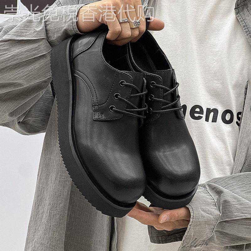 Houston Shoes！新款小众厚底休闲皮鞋男英伦时尚潮流百搭德比鞋