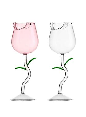 网红ins创意玫瑰花高颜值葡萄酒高脚杯女生可爱红酒杯子新婚礼物