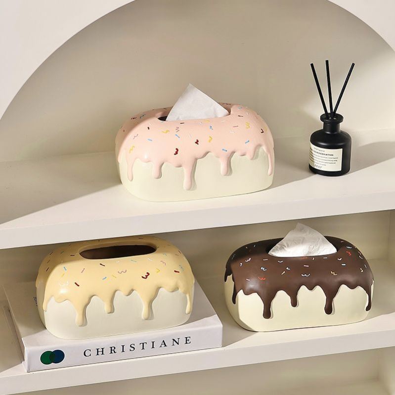 纸巾盒高颜值客厅奶油创意可爱纸盒家用茶几陶瓷桌面收纳盒摆件