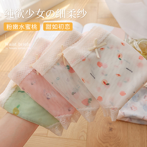 纯欲风蕾丝内裤女纯棉裆夏季性感半透明网纱薄款透气少女三角裤头