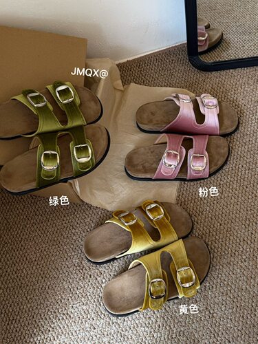 夏季韩版丝绒勃肯厚底凉拖女