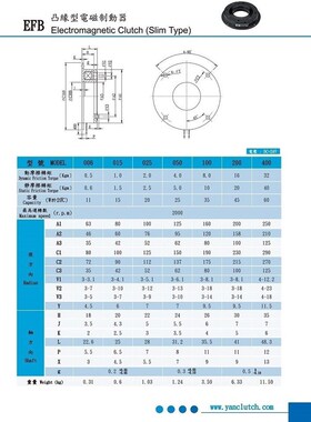 EFB-100研新EFC-200电磁制动器离合器ADC24V1.5A10KG-M YAN CLUTC