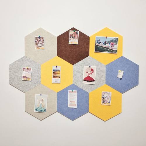 自粘免打孔ins毛毡板六边形照片墙贴蜂巢组合DIY创意文化墙主题墙