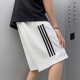 运动短裤 宽松潮流三条杠休闲五分中裤 男士 夏季 2026新款 侧条纹美式