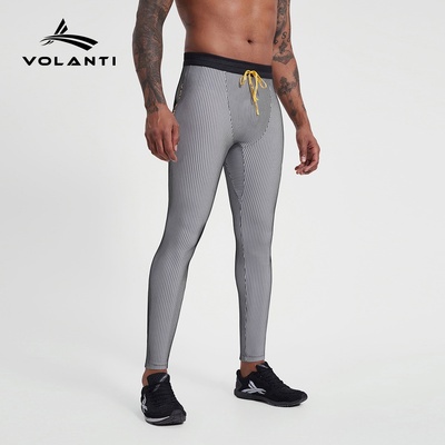 沃兰迪Volanti螺纹智旋控温速跑4.0紧身压缩裤运动跑步田径长裤男