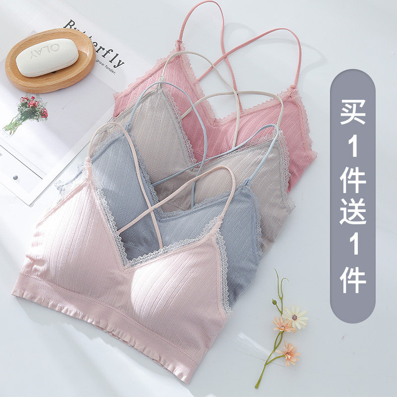 抹胸内衣女无钢圈学生高中少女文胸裹胸背心蕾丝美背吊带网红爆款