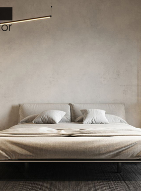 ArtColor侘寂风不锈钢床架子无床头悬浮设计师互不打扰双人软包床