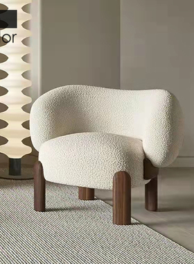 artcolor/北欧简约艺术羊羔绒单人沙发椅网红扶手椅