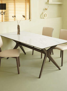 artcolor/意式轻奢岩板餐桌家用小户型2024新款客厅高级感餐桌
