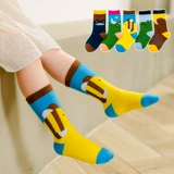 Tide, детские носки, хлопковые демисезонные высокие сапоги подходит для мужчин и женщин, подходит для подростков, средней длины, 1-9 лет