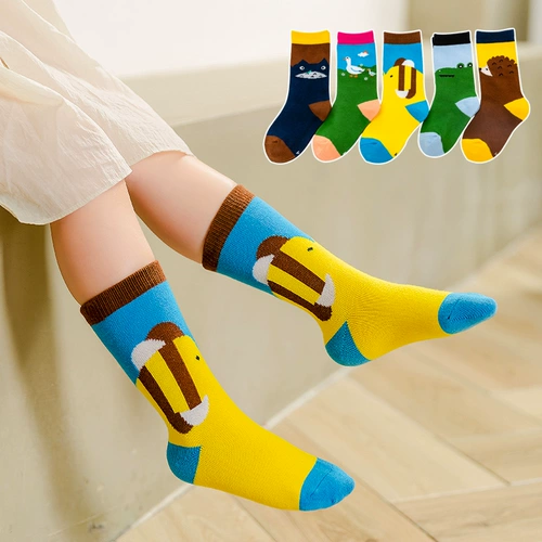 Tide, детские носки, хлопковые демисезонные высокие сапоги подходит для мужчин и женщин, подходит для подростков, средней длины, 1-9 лет