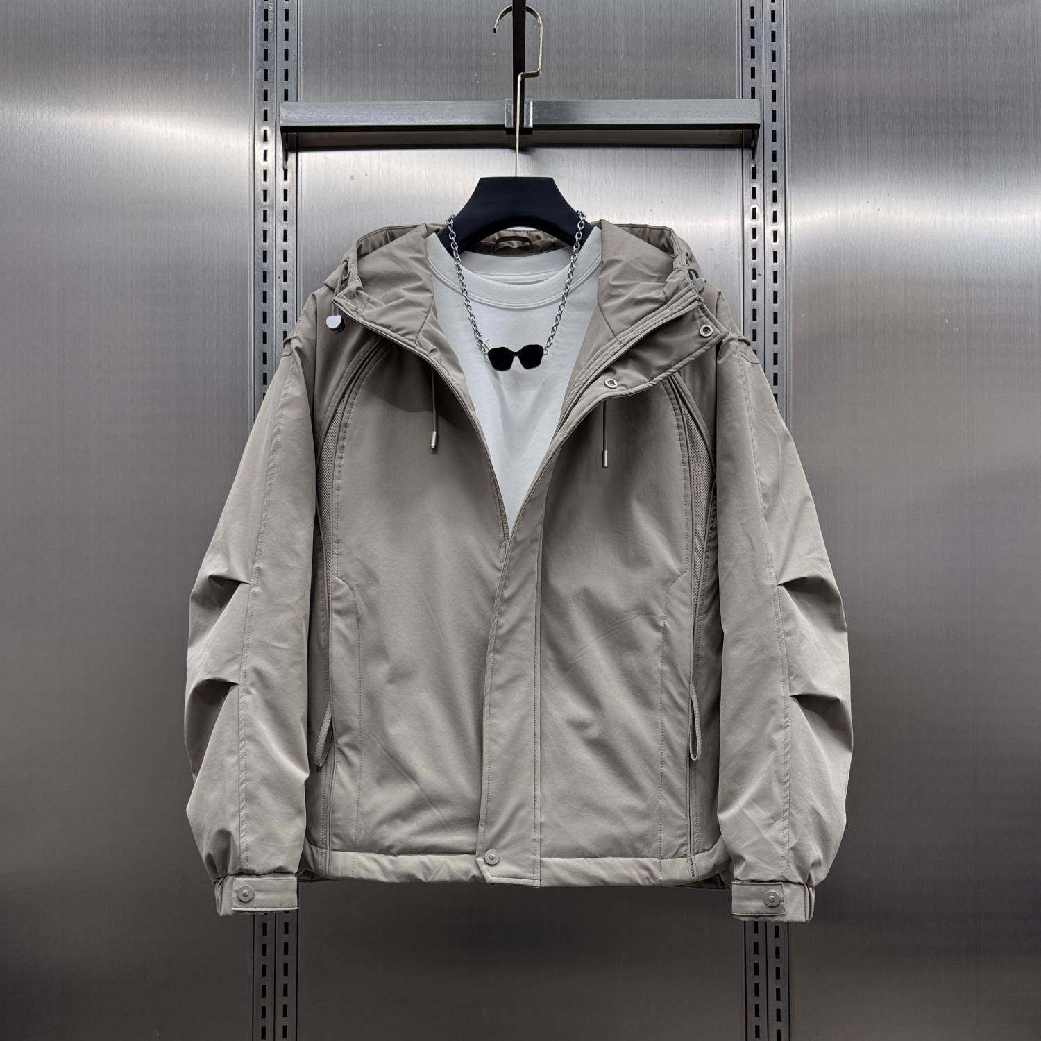 代购秋冬2025新款高级感连帽二棉外套男款潮牌痞帅气质青年冲锋衣