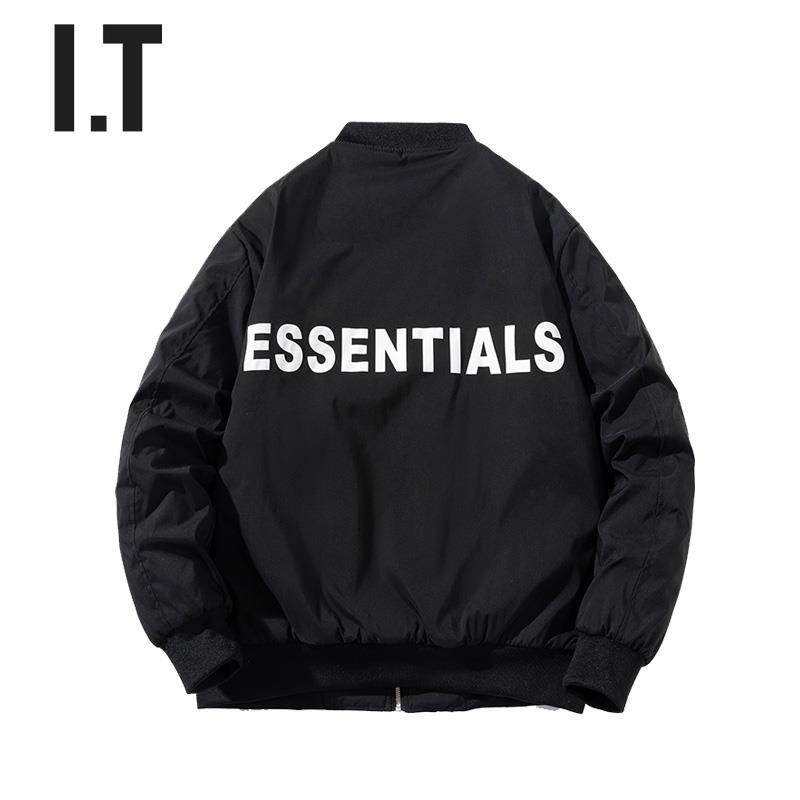 香港潮牌秋冬ESSENTIALS飞行夹克美式街头棒球服加厚棉服外套男女