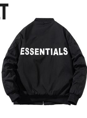 香港潮牌秋冬ESSENTIALS飞行夹克美式街头棒球服加厚棉服外套男女