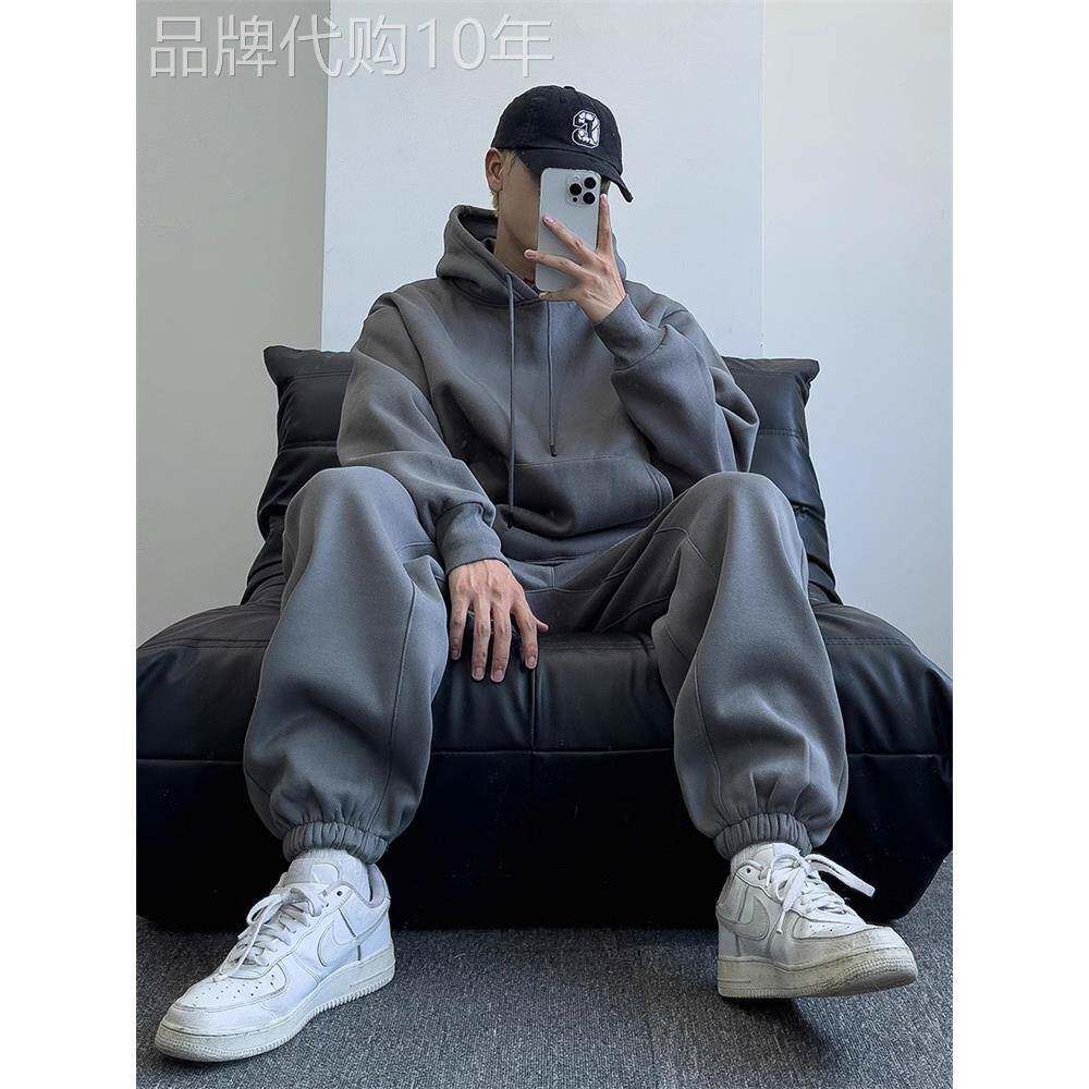 高端连帽卫衣卫裤休闲套装男士秋冬季2025新款潮运动服两件套男款