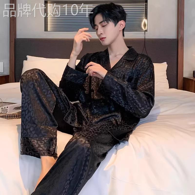 冰丝睡衣男士春秋季高级感可外穿长袖休闲套装夏天薄款宽松家居服图片