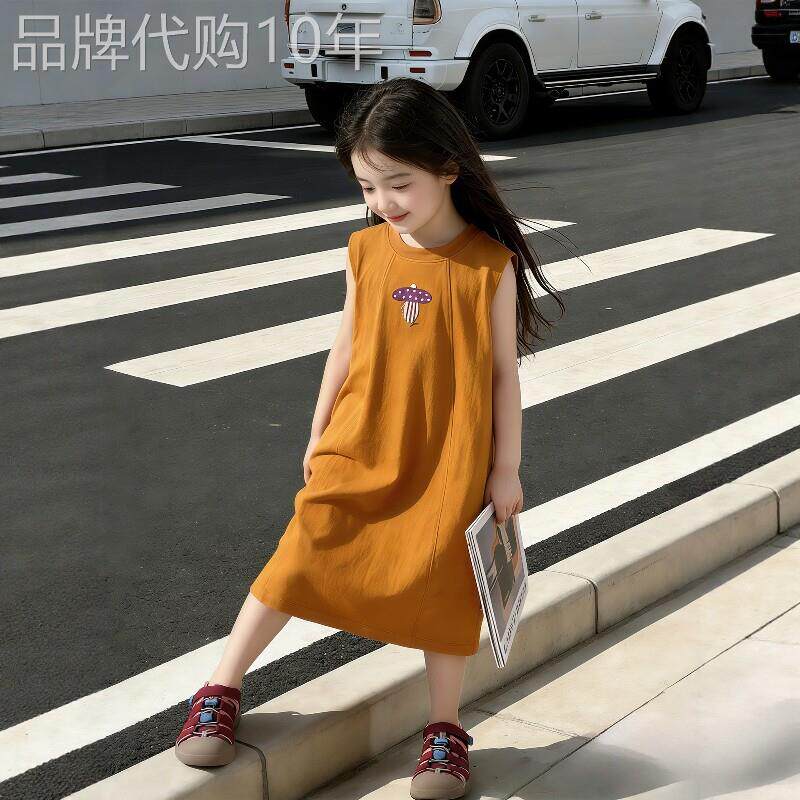 法国BADNUT女童洋装夏季2026新款中大童洋派显白儿童无袖背心裙