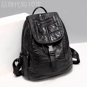 香港正品小众设计真皮软皮双肩书包女新款韩版潮风百搭大容量揹包
