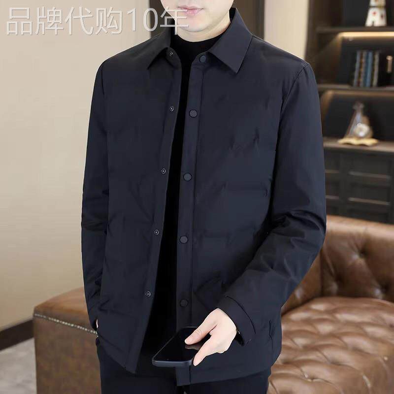 高端轻薄排骨男士羽绒服2025年新款冬季正装爆款翻领保暖外套男款