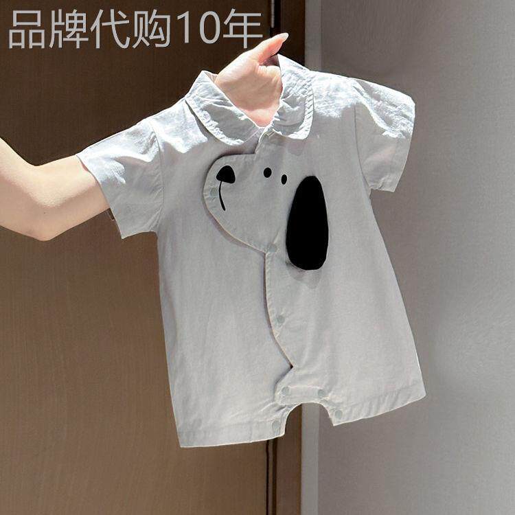 法国BADNUT婴儿衣服夏装男宝宝超萌外出服夏季薄款连体衣夏天爬服