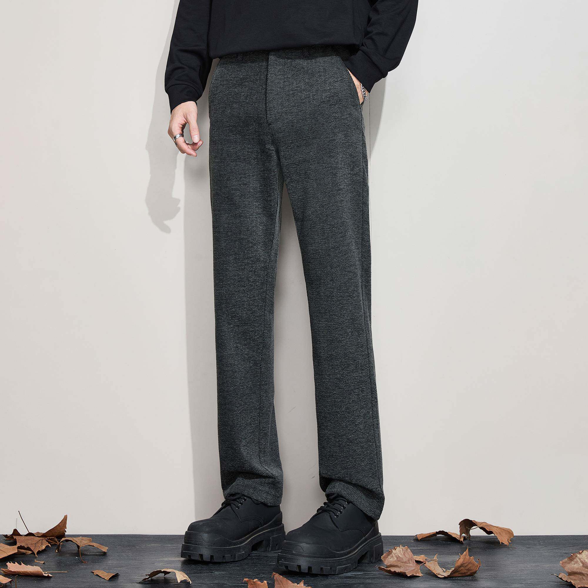 香港潮牌休闲裤男秋冬新款韩版复古宽松直筒裤子男士高端商务西裤