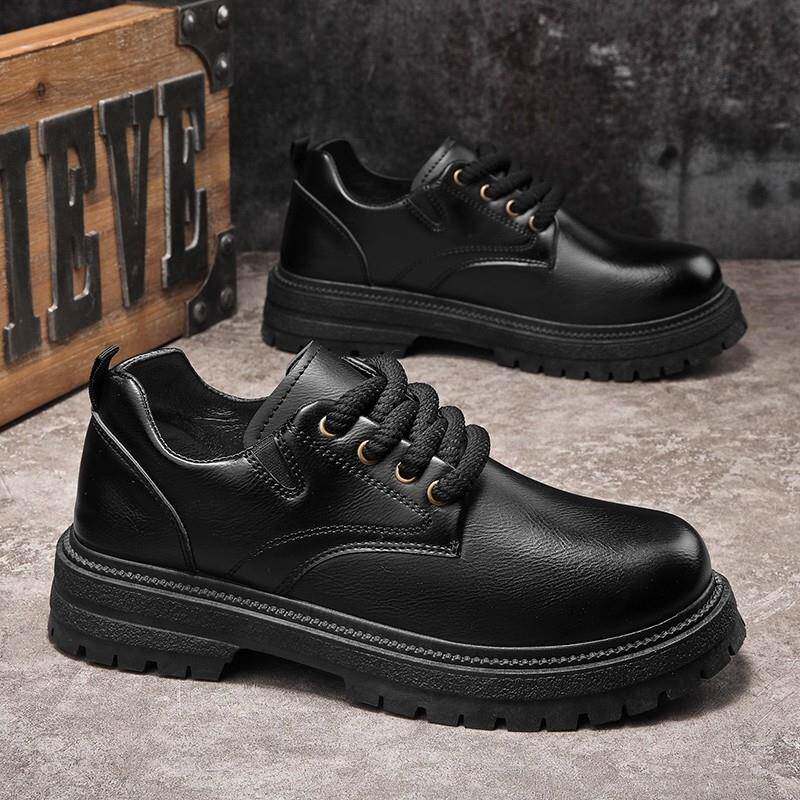 棕色皮鞋男款冬季软底大头英伦风商务正装增高男士西装休闲小皮鞋