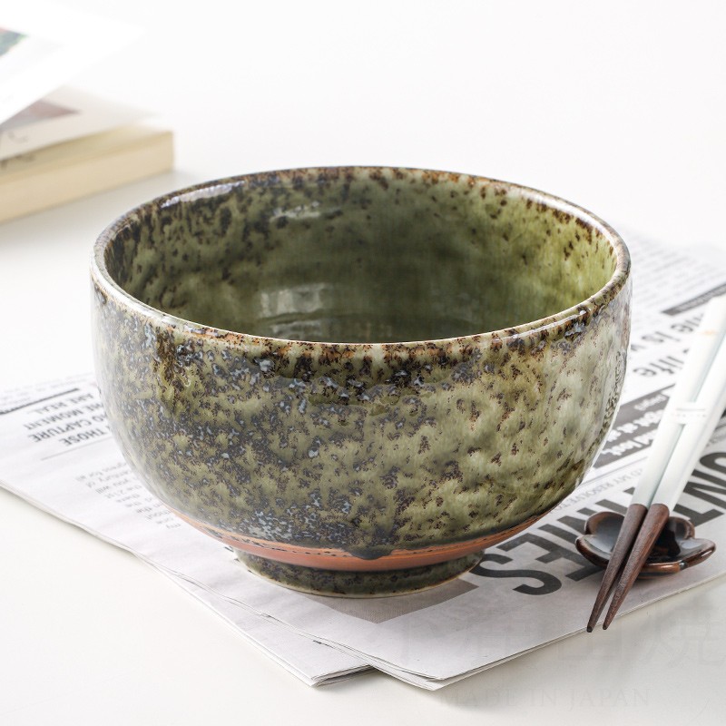 日本进口陶瓷复古窑变釉粗犷面碗